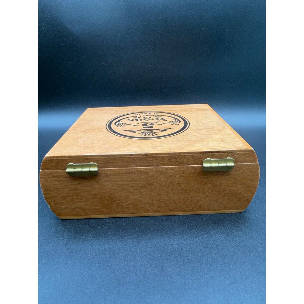 Vintage Vegas Classic Handmade Wooden Cigar Box Humidor Trinket Box - Picture 7 of 9
